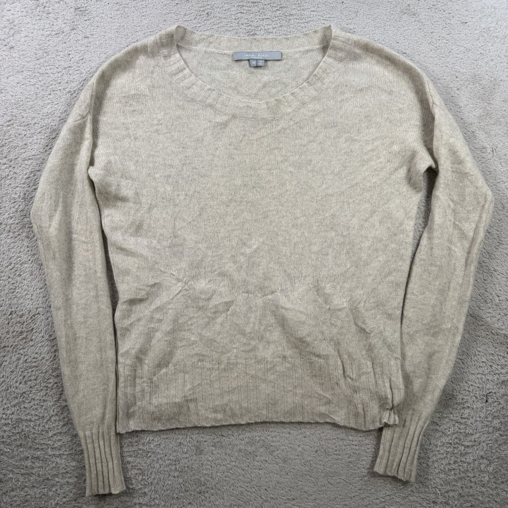 Sea Bleu Sweater Womens XS Grey 100% Cashmere Crewneck Pullover Soft Lightweight